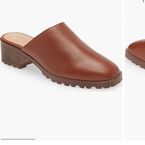 Madewell Camel Brown Leather Mindy Lugsole Mule